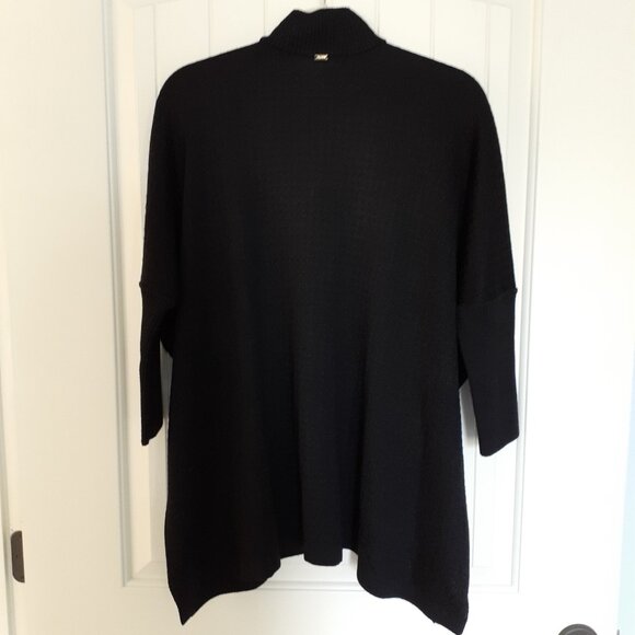 St. John Sport Oversized Full Zip Mock Neck 3/4 Sleeve Sweater Black Size S - Picture 2 of 14